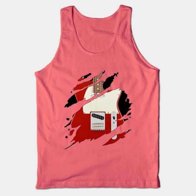 Red Telecaster Soul Tank Top by Flyingpanda